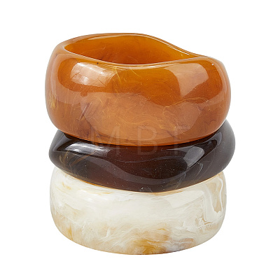 3Pcs Resin Bangles Set for Women BJEW-WH0011-117-1