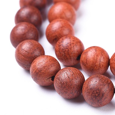 Natural Wood Beads Strands WOOD-F008-01-B-1