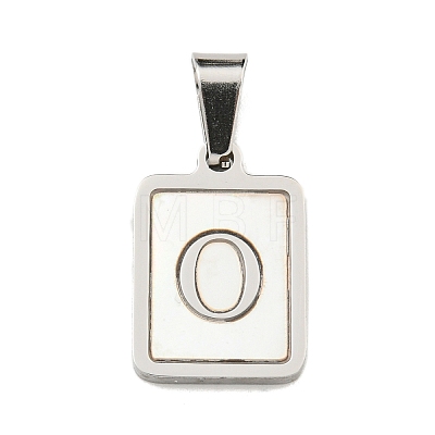 Vacuum Plating 304 Stainless Steel Pave Natural White Shell Pendants STAS-S130-03P-O-1