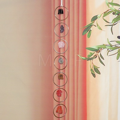 7-Chakra Raw Crystal Suncatcher HJEW-H065-07-1