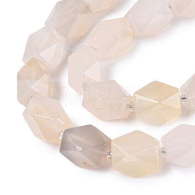 Natural White Agate Beads Strands G-Q608-11D-1