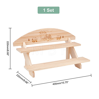 DIY 2 Tier Stair Style Wooden Plant Stand Kit ODIS-WH0299-11B-1