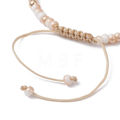 Turtle Synthetic Turquoise & Glass Braided Bead Bracelets BJEW-JB09875-1