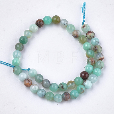 Natural Chrysoprase Beads Strands X-G-S333-4mm-037-1