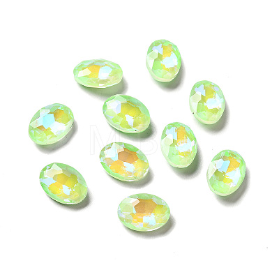 Mocha Fluorescent Style Glass Rhinestone Cabochons X-GGLA-M005-01A-214MK-1