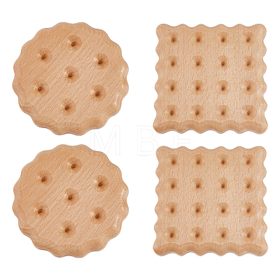 4Pcs 2 Style Wooden Cup Mats AJEW-FH0003-35-1