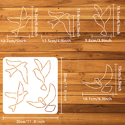 PET Hollow Out Drawing Painting Stencils DIY-WH0391-0517-1