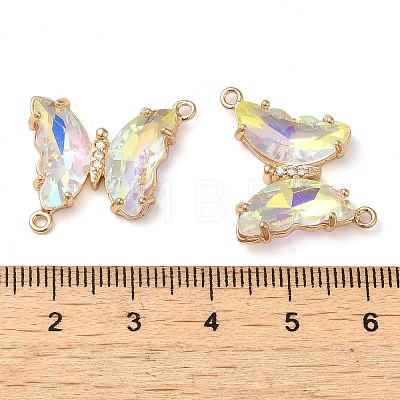 Brass Pave Faceted Glass Connector Charms FIND-Z020-04P-1