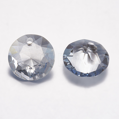 Faceted Glass Rhinestone Charms RGLA-F051-10mm-001BS-1