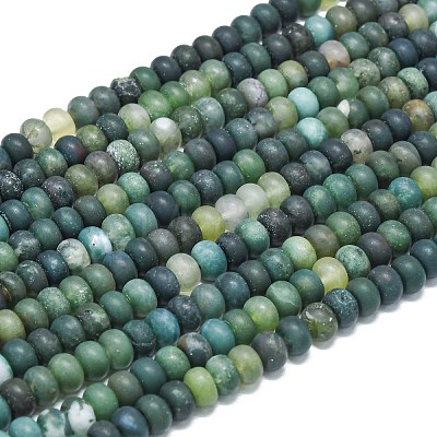 Natural Moss Agate Beads Strands G-P575-A24-6x4mm-1