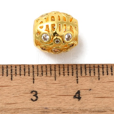 Brass Micro Pave Cubic Zirconia Beads KK-C072-11G-1