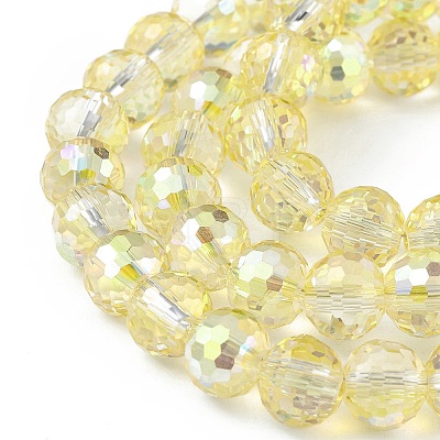 Transparent Electroplate Glass Beads Strands EGLA-F151-FR01-1