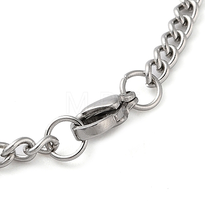 Non-Tarnish 304 Stainlessa Steel Curb Chain Pendant Necklaces NJEW-H034-06P-1