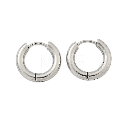 Tarnish Resistant 304 Stainless Steel Huggie Hoop Earrings EJEW-F111-16mm-P-1