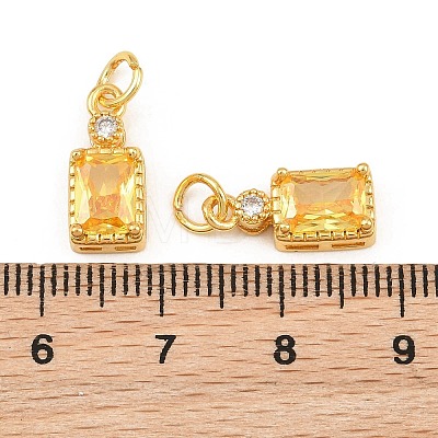 Brass Pave Cubic Zirconia Charms CU-CBA3D67-07G-02-1
