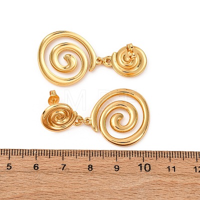 304 Stainless Steel Vortex Spiral Dangle Stud Earrings X-EJEW-L304-01G-1