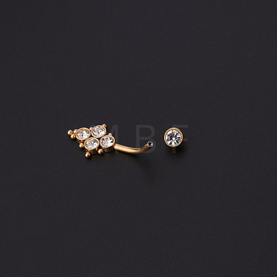 316L Surgical Stainless Steel Rhinestone Belly Rings WG7077C-01-1