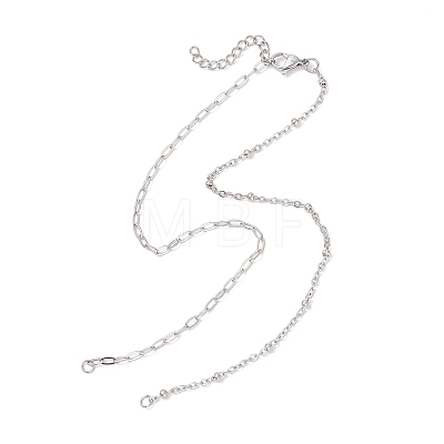 304 Stainless Steel Mixed Chain Necklace Makings AJEW-JB01548-1