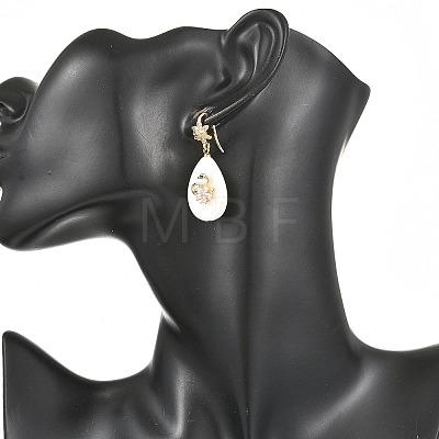 Brass Micro Pave Cubic Zirconia Dangle Earrings EJEW-JE07442-1