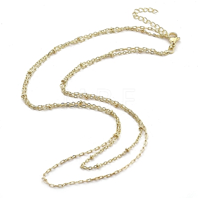 Brass Double Layer Necklaces NJEW-D302-51G-1