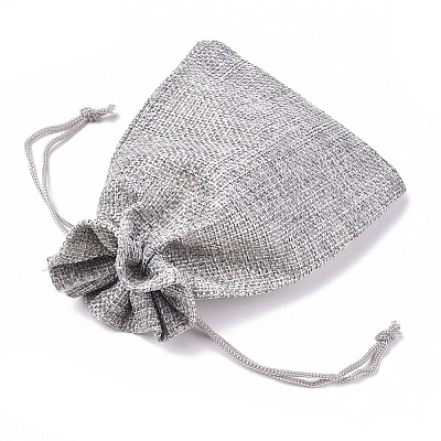 Polyester Imitation Burlap Packing Pouches Drawstring Bags X-ABAG-R004-14x10cm-11-1