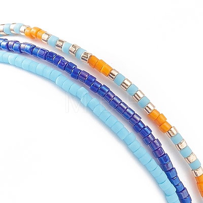 3Pcs 3 Style Natural Pearl & Glass Seed Beaded Stretch Bracelets Set for Women BJEW-JB08891-1