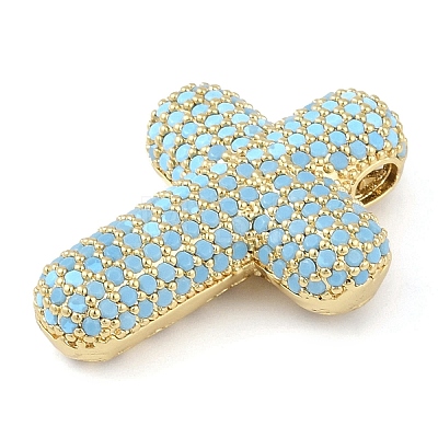 Brass Micro Pave Cubic Zirconia Pendants KK-Q821-01G-1