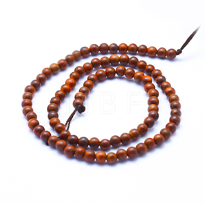 Natural Rosewood Beads Strands WOOD-P011-06-4mm-1