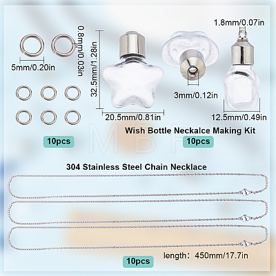 SUNNYCLUE DIY Wish Bottle Necklace Making Kit GLAA-SC0001-85B-1