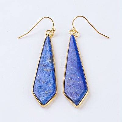 Natural Lapis Lazuli Dangle Earrings EJEW-P145-03B-1