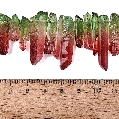Two Tone Spray Painted Natural Quartz Crystal Points Beads Strands G-Q610-03A-1