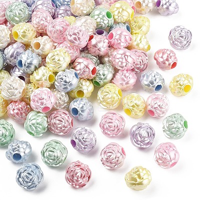 100Pcs Imitation Pearl Acrylic Beads OACR-YW0003-16-1