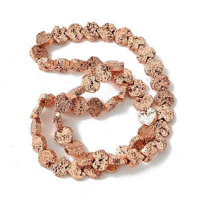 Electroplated Natural Lava Rock Beads Strands G-H303-A09-RG01-1