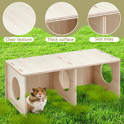 Wooden Hamster Hideout House AJEW-WH0270-086B-1