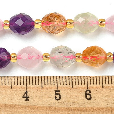 Natural Amethyst & Rose Quartz & Prehnite & Citrine Beads Strands G-N342-35-1