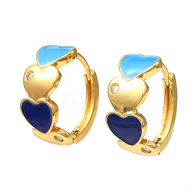 304 Stainless Steel Enamel Hoop Earrings for Women EJEW-K271-07G-1