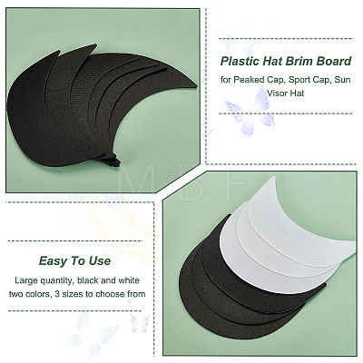 Olycraft 24Pcs 6 Style Plastic Hat Brim Board for Peaked Cap AJEW-OC0004-93-1