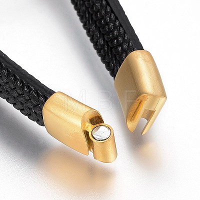 Braided Microfiber PU Leather Cord Multi-strand Bracelets BJEW-K206-H-01G-1