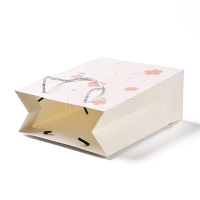 Rectangle with Flower Pattern Paper Bags CARB-F008-01B-1