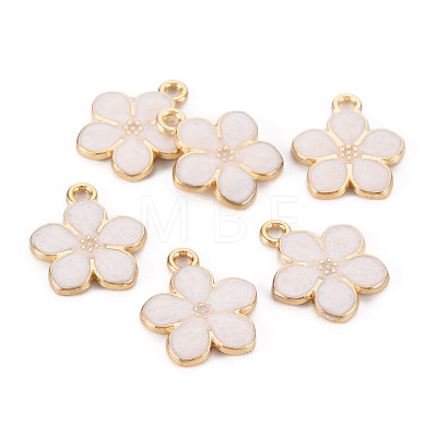 Light Gold Plated Alloy Enamel Pendants X-ENAM-R136-17F-1