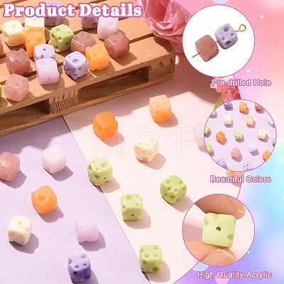 36Pcs 6 Colors Opaque & Transparent Resin Beads RESI-CJ0005-53-1