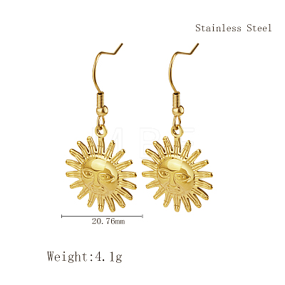 Stylish Stainless Steel Sun Dangle Earrings for Women NI1650-4-1