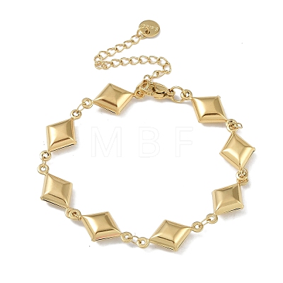 304 Stainless Steel Rhombus Link Chain Bracelets for Women BJEW-U002-01G-1