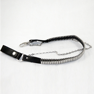Punk PU Leather Cable Chain Pants Chain Belts AJEW-O019-04-1