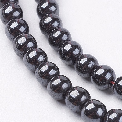Non-Magnetic Synthetic Hematite Beads Strands X-G-H1624-6mm-2-1