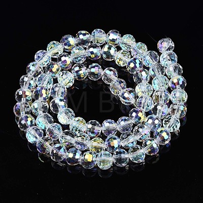 Electroplate Transparent Glass Beads Strands EGLA-N002-15-B03-1