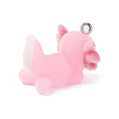 Flocky Opaque Resin Pendants LS-RESI-G105-06E-1