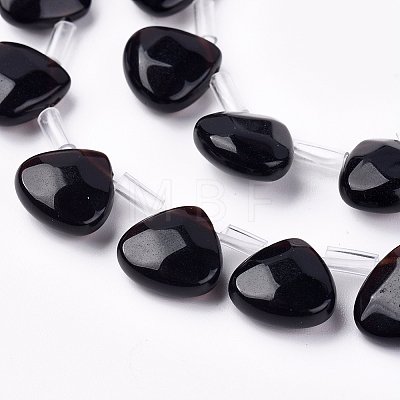 Natural Black Onyx Beads Strands G-G821-12B-1