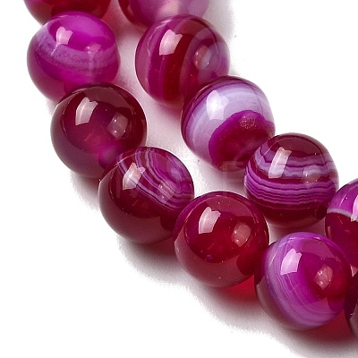 Natural Banded Agate Beads Strands G-I392-A01-6mm-01-1