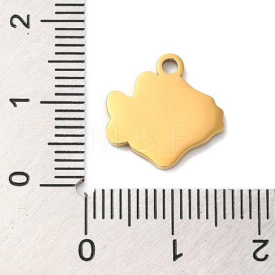 Ion Plating(IP) 304 Stainless Steel Enamel Charms STAS-Q301-06G-1